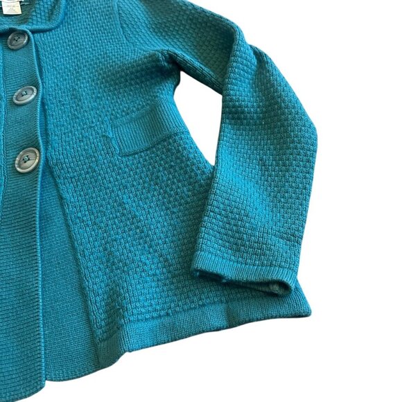 LL Bean Teal Button-Down Cardigan Sweater Vintage Angora Cotton Size XS Women's - Picture 4 of 11